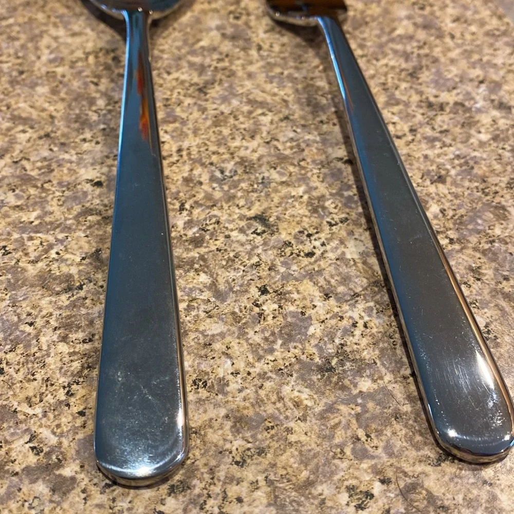 Barenthal Stainless 18/10 Serving Fork and Spoon France Silver